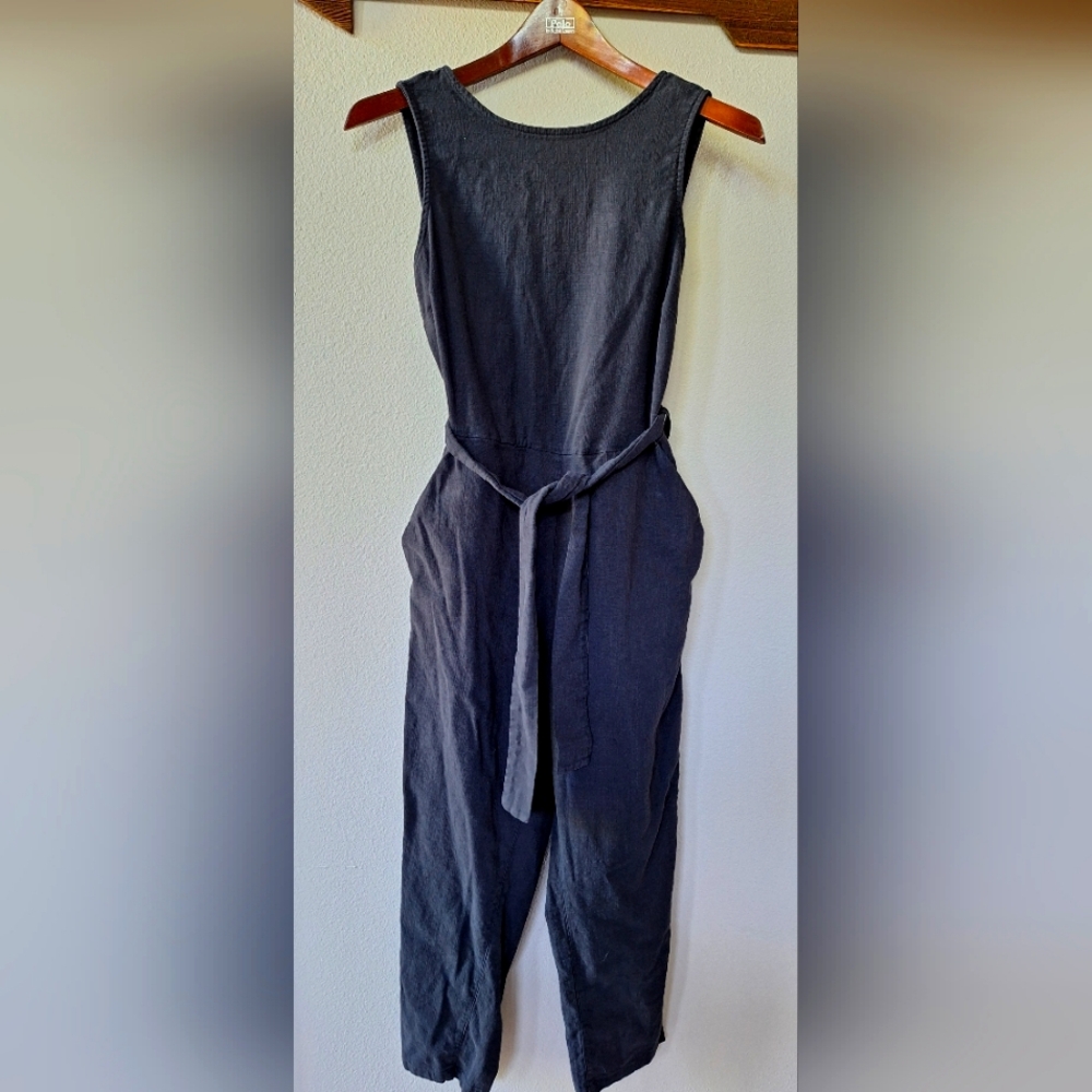 Marine Layer Eloise Belted Charcoal Jumpsuit Criss-cross Back Womens Size S